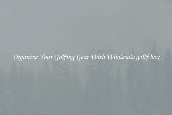 Organize Your Golfing Gear With Wholesale gollf box