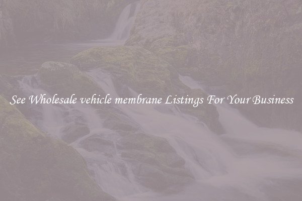 See Wholesale vehicle membrane Listings For Your Business