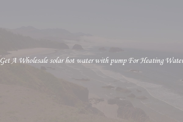 Get A Wholesale solar hot water with pump For Heating Water