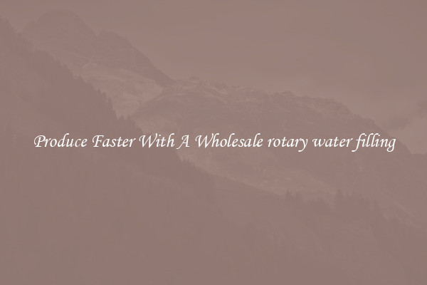 Produce Faster With A Wholesale rotary water filling