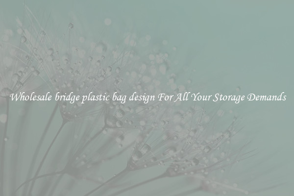 Wholesale bridge plastic bag design For All Your Storage Demands