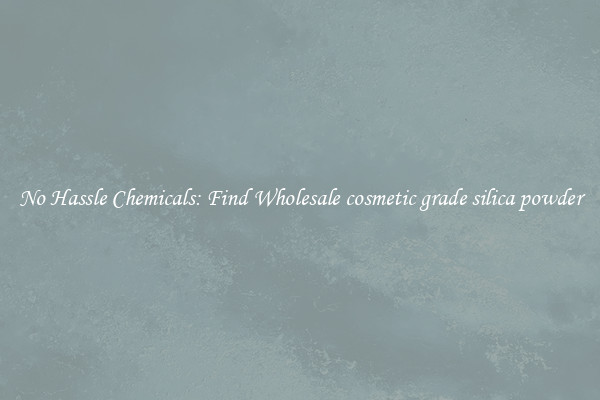 No Hassle Chemicals: Find Wholesale cosmetic grade silica powder
