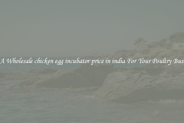 Get A Wholesale chicken egg incubator price in india For Your Poultry Business