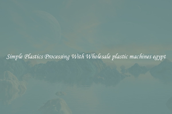 Simple Plastics Processing With Wholesale plastic machines egypt