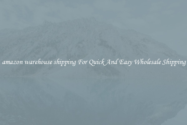 amazon warehouse shipping For Quick And Easy Wholesale Shipping