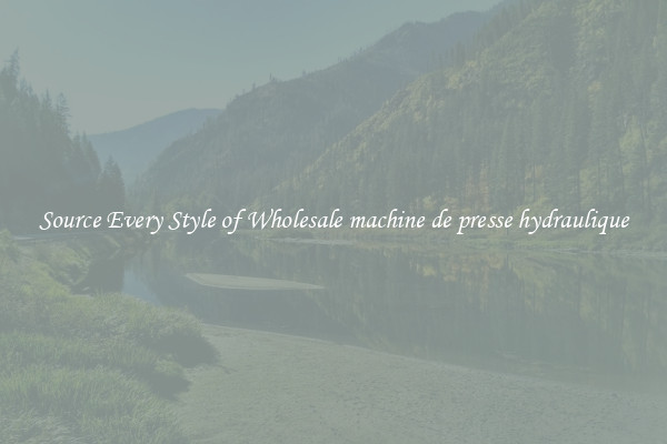 Source Every Style of Wholesale machine de presse hydraulique