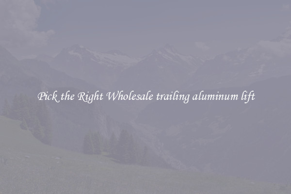 Pick the Right Wholesale trailing aluminum lift